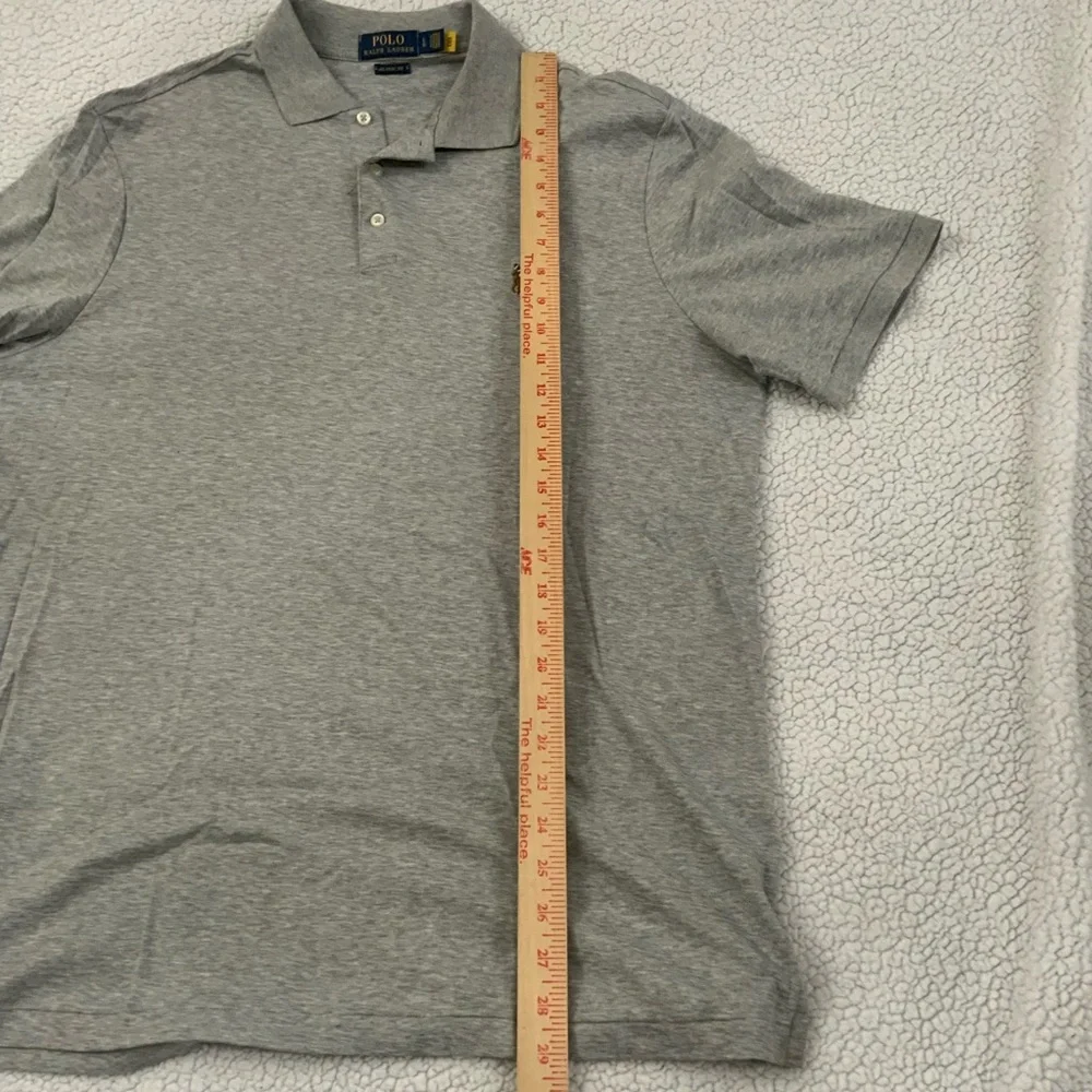 Polo Ralph Lauren Heather Gray Knit Iconic Polo Shirt Classic Fit Men’s Large